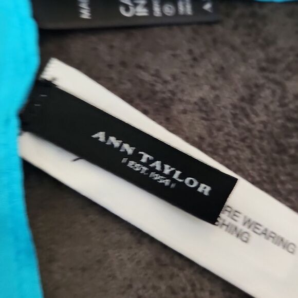 Ann Taylor Turquoise and Black Leopard Scarf Silk Scarf - Picture 2 of 5